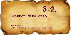 Brekner Nikoletta névjegykártya